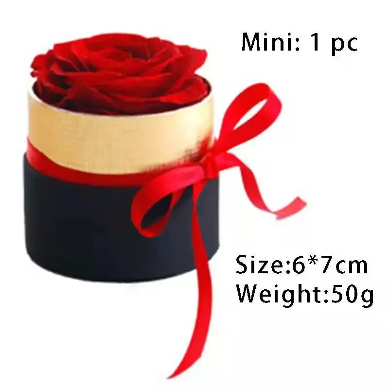 

A-Level Eternal Rose with Gold Color Edge, Valentine's Day Present, Forever Gifts in Box, Hug Barrel, Luxury Present, 1