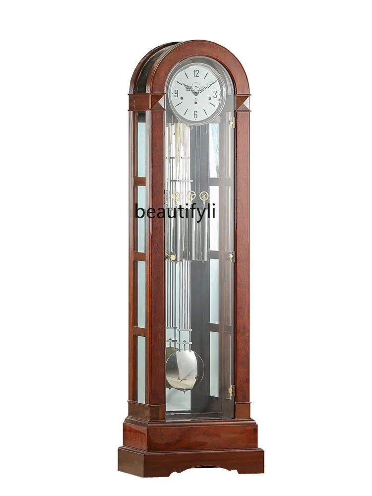 

Luxury Mechanical Floor Clock See-through German 12 Tone Drawstring Movement Classic Retro Master Clock