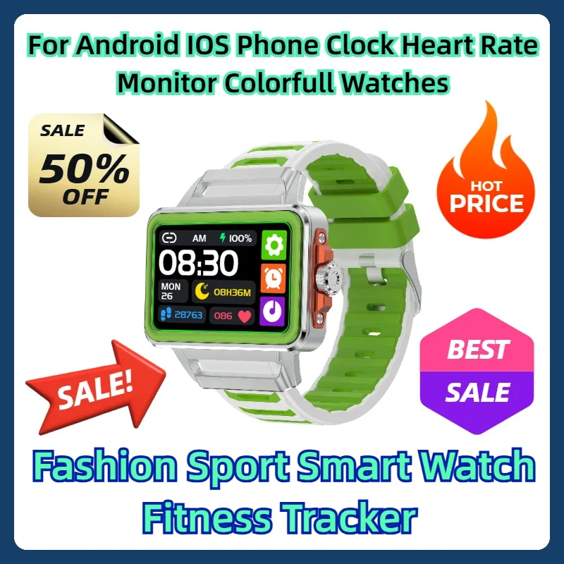 

For Android IOS Phone Clock Heart Rate Monitor Colorfull Watches Fashion Sport Smart Watch Fitness Tracker Digtal