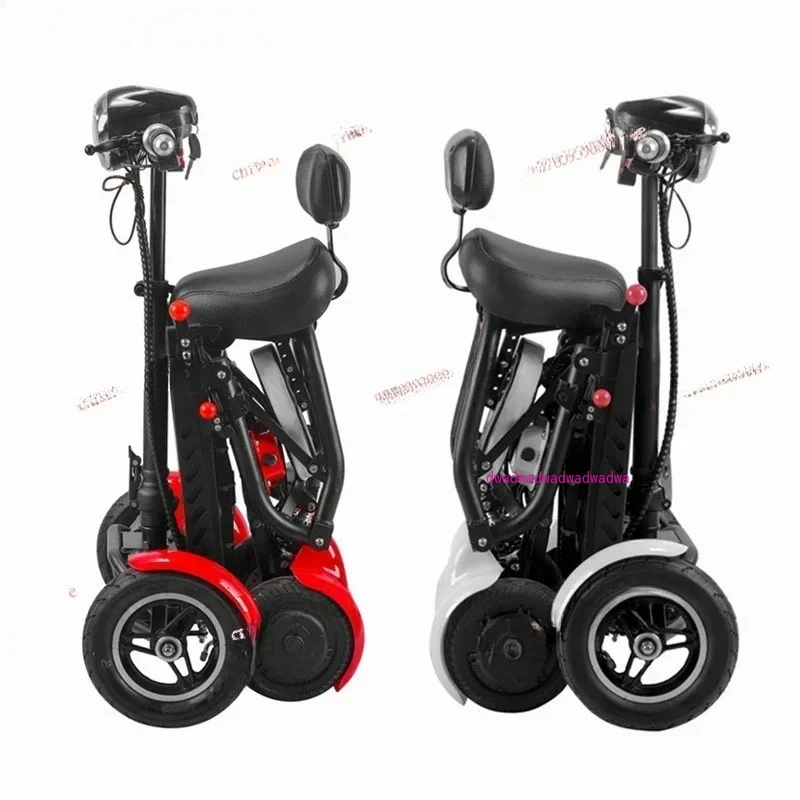 

Foldable Four Wheel Electric Scooter for Old People Seniors Travel Folding Mobility Scooter 4 Wheels 250W Dual Motor Protable