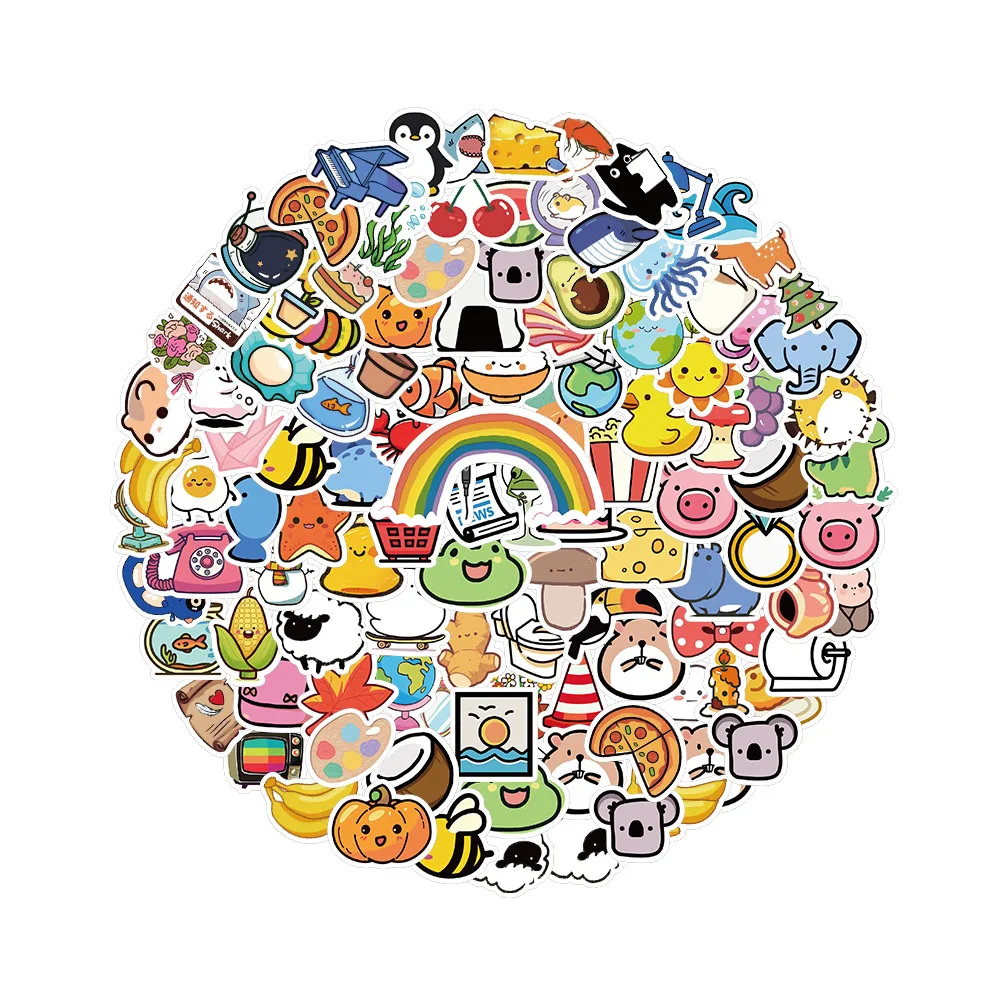 

100 шт., мультяшные мини-гаджеты, наклейки с граффити, декоративные наклейки для гитары, ноутбука, чемодана, сделай сам, водонепроницаемые наклейки через границу