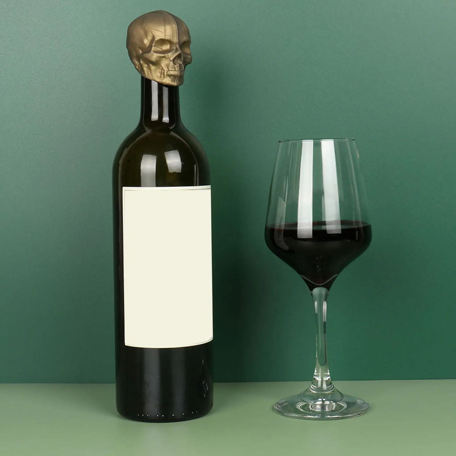 Tapón de silicona con forma de calavera para vino, tapón de botella a prueba de fugas, sellado hermético para conservación de vino, refresco y aceite, regalo creativo de Halloween, 2 uds.