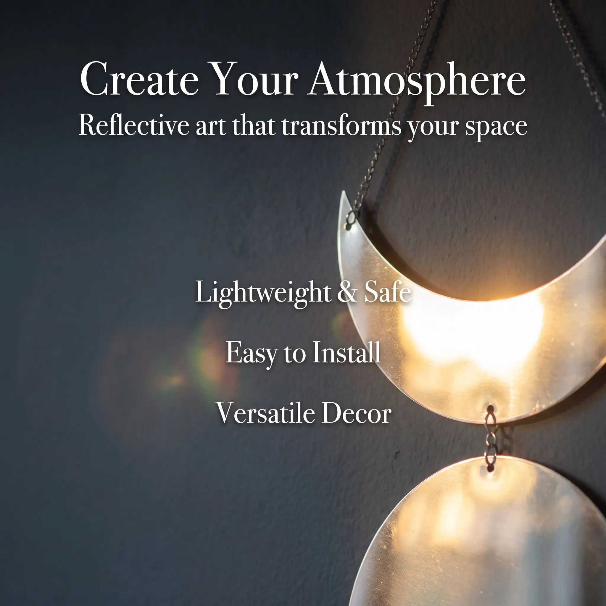 Moon Phase Mirror Acrylic Wall Hanging Decor for Living Room Bedroom Home Space Decoration Moon Phase Mirror Bedroom Decor