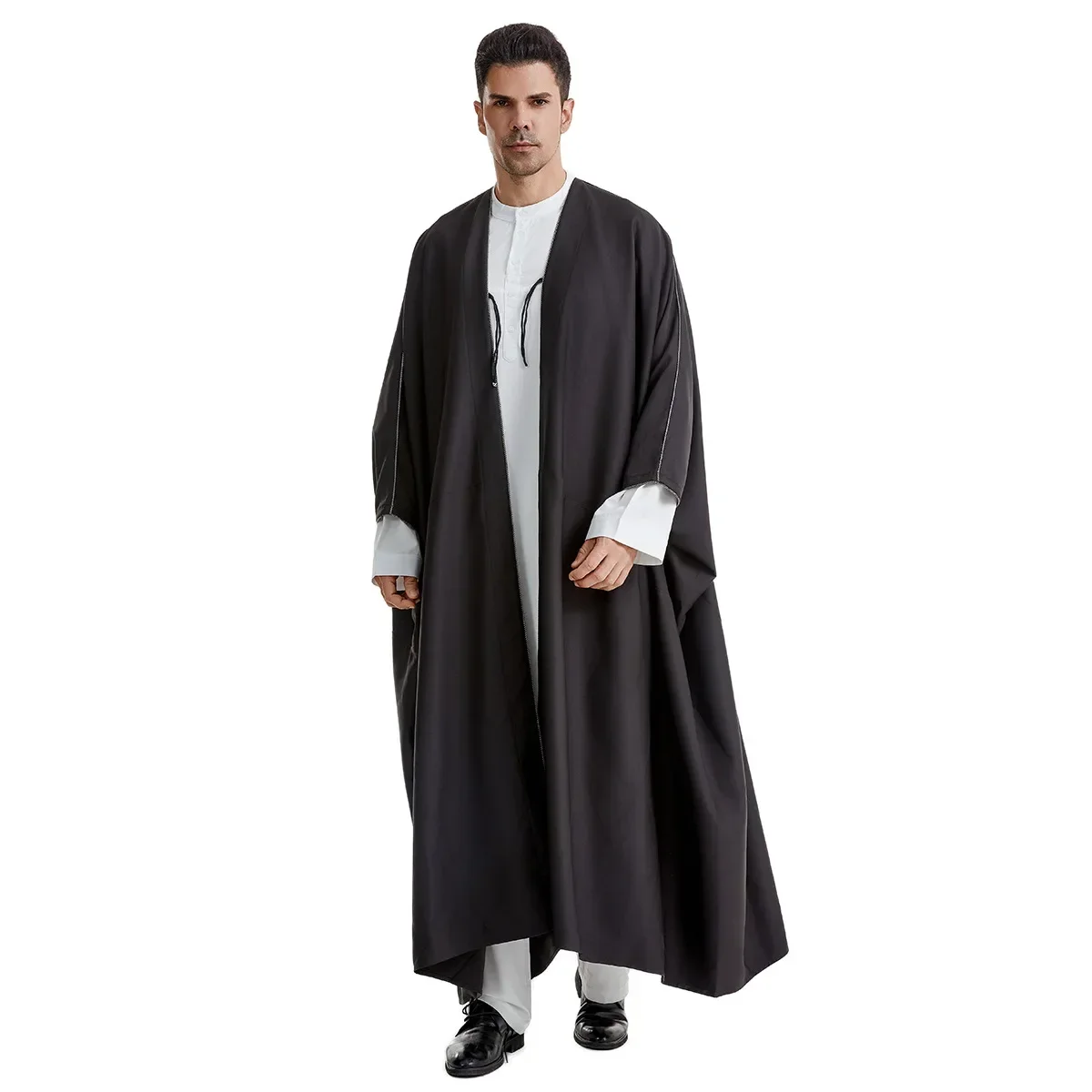 Abito da uomo arabo Jubba Thobe caftano uomo musulmano abito marocchino Medio Oriente Kimono Djellaba Abaya Eid Dubai caftano abbigliamento islamico