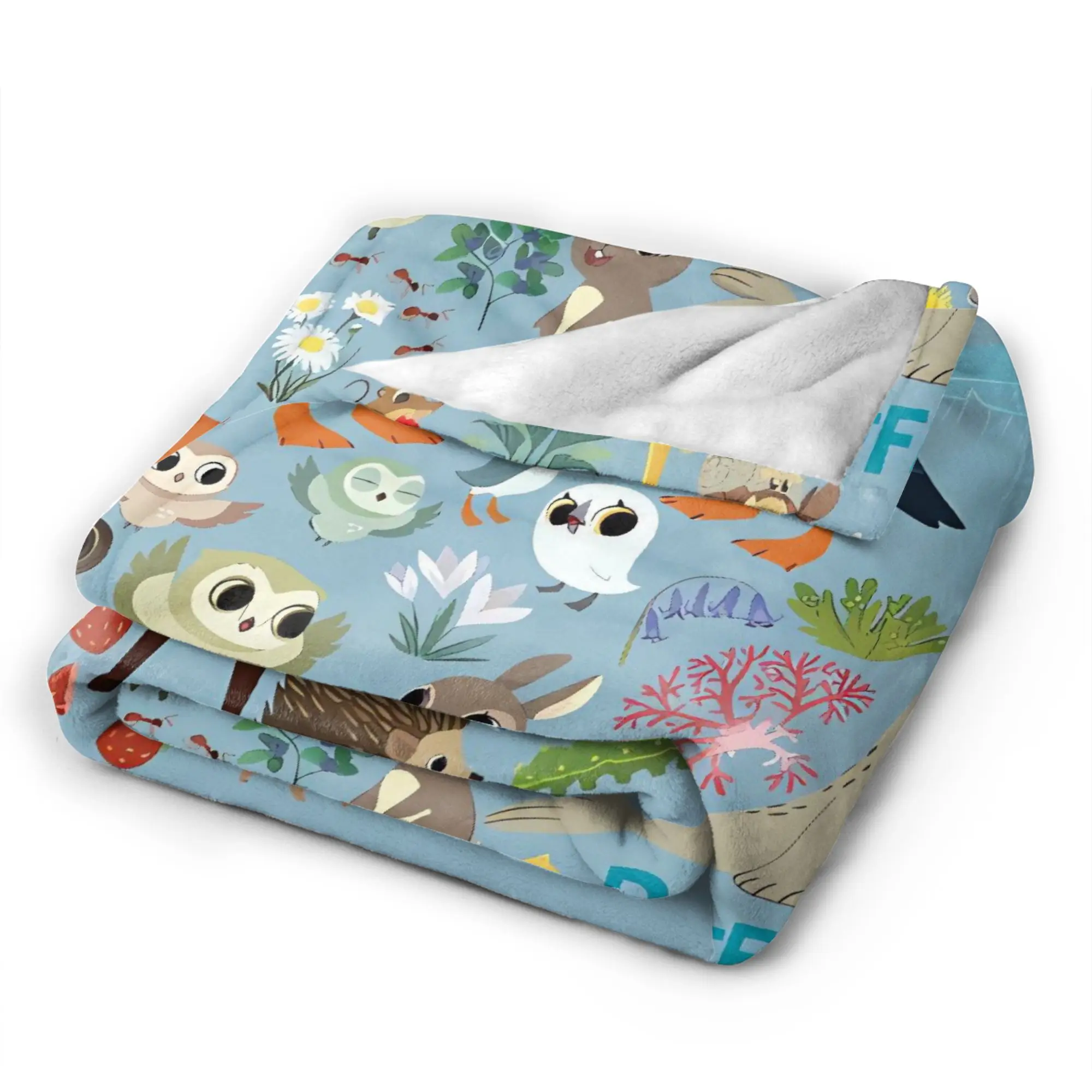 Puffin Rock  Plush Blankets Girls Boys  Flannel Bedding Throws For Living Room Warm Soft Design Bedspread Birthday Present