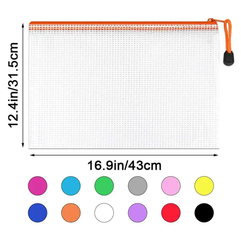 Sensitive Grid File Bag Zipper File Bag Store File Grid Bag Mesh Storage Bag Transparent File Bag Delivery Data Storage Bag