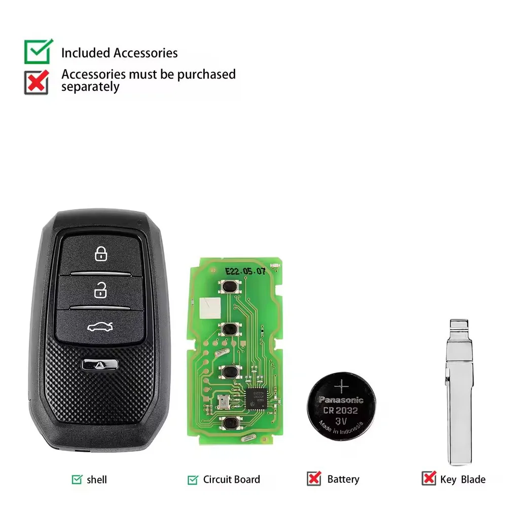 1 pz/lotto Xhorse XSTO01EN XS Smart key XSTO01EN TOY.T per Toyota XM38 Chiave Intelligente con Chiave Borsette Supporto 4D 8A 4A versione Globale