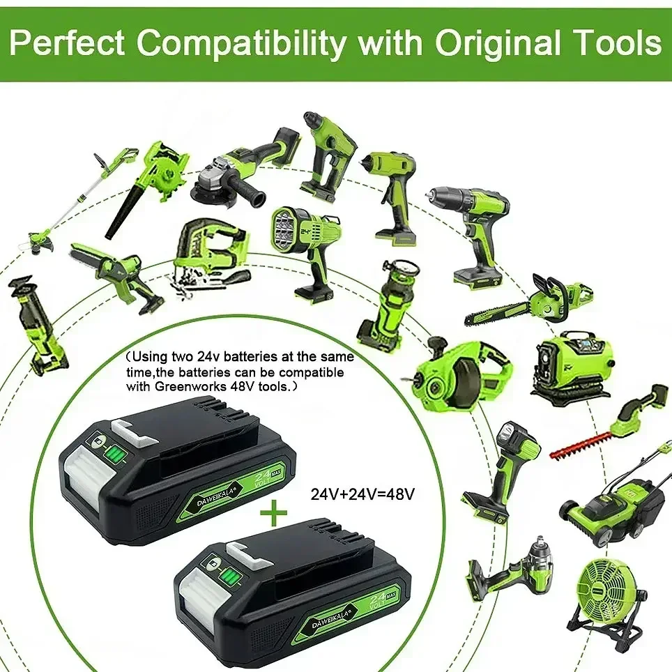 For Greenworks Suitable Greenworks 24V electric tool screwdriver lawn mower lithium battery