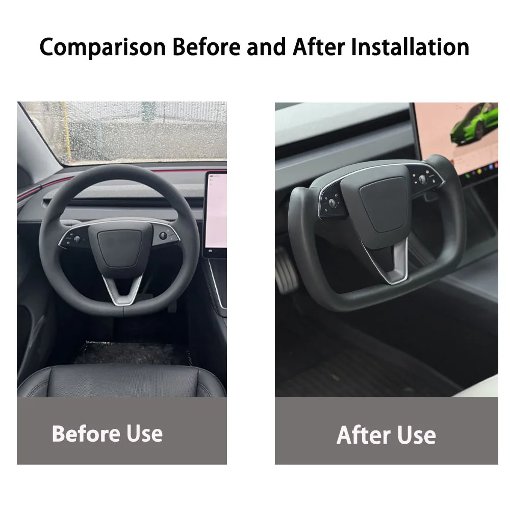 Yoke Handle Heating Steering Wheel For Tesla Model 3 Highland 2024 2025 2026 Personalized Racing Leather Customized Accessories