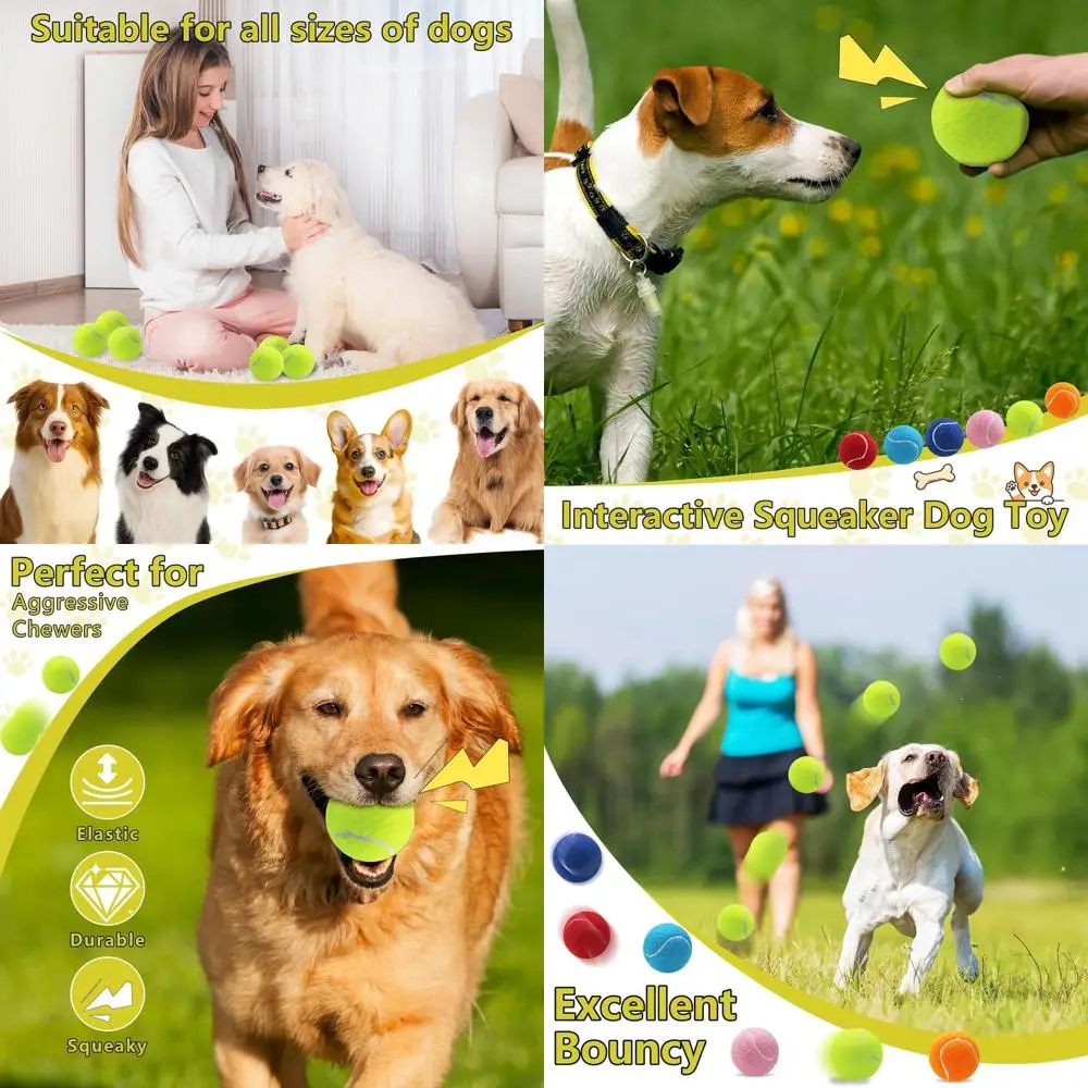 

Многоцветные 60 упаковок 2,5-дюймовых тренировочных теннисных мячей для собак, мяч для упражнений с сетчатой сумкой для легкой транспортировки