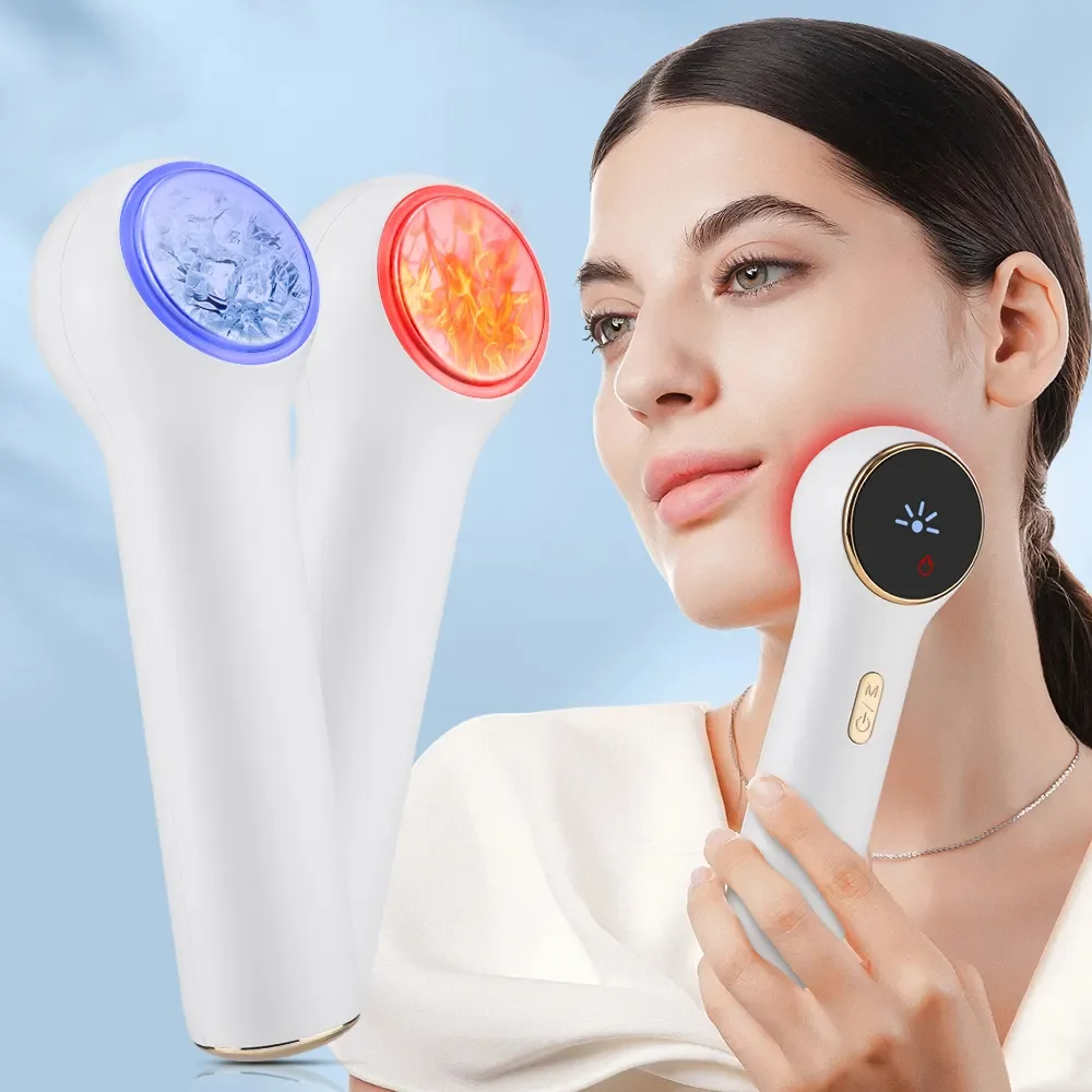

Handheld Hot and Cold Ice Compress Facial Skin Care Blue Red Light Skin Rejuvenation Beauty Device