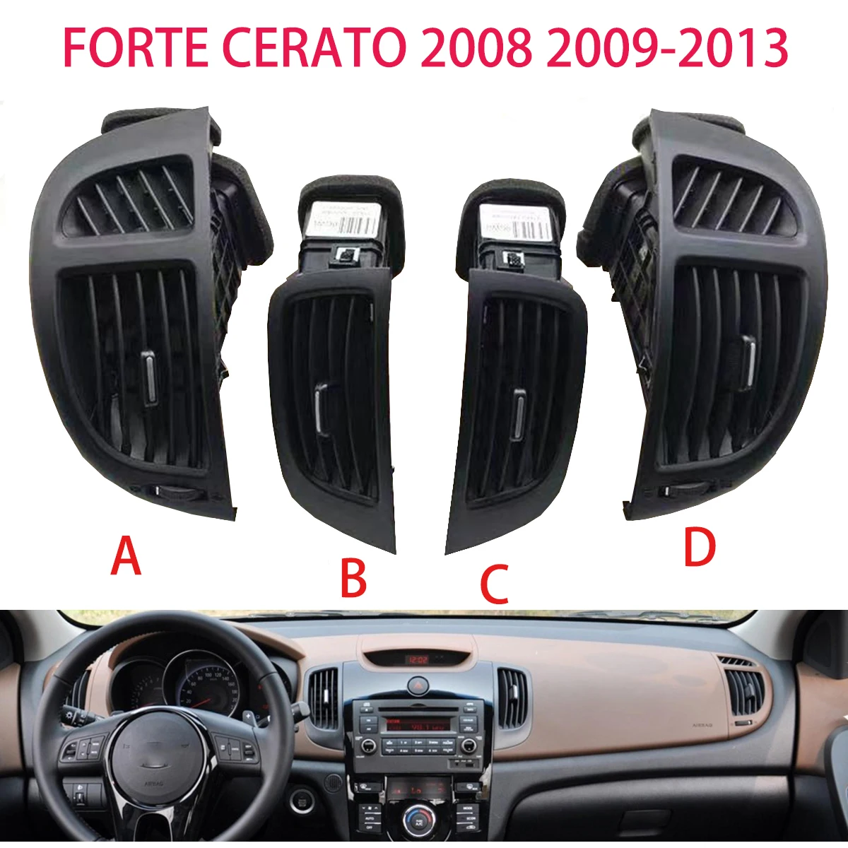 For FORTE CERATO 2008 2009-2013 Air conditioning outlet front air outlet center Vents Plate Panel  LH RH Accessories