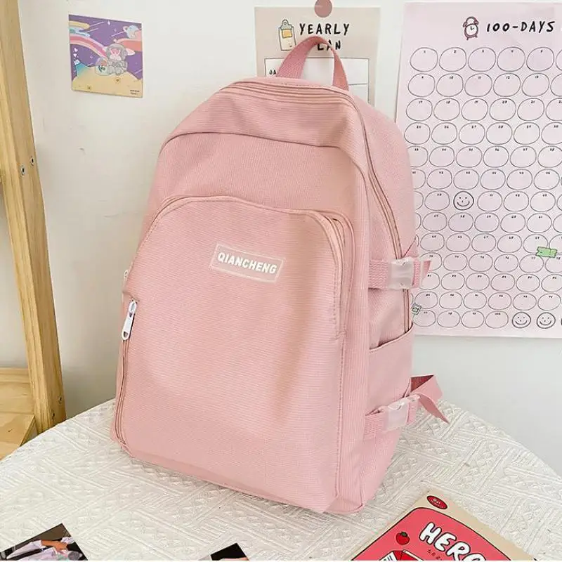 Backpack New Style Simple Solid Color Backpack Large Capacity Style Leisure Sports Schoolbag For Mochila Escolar Kids Bag Plecak