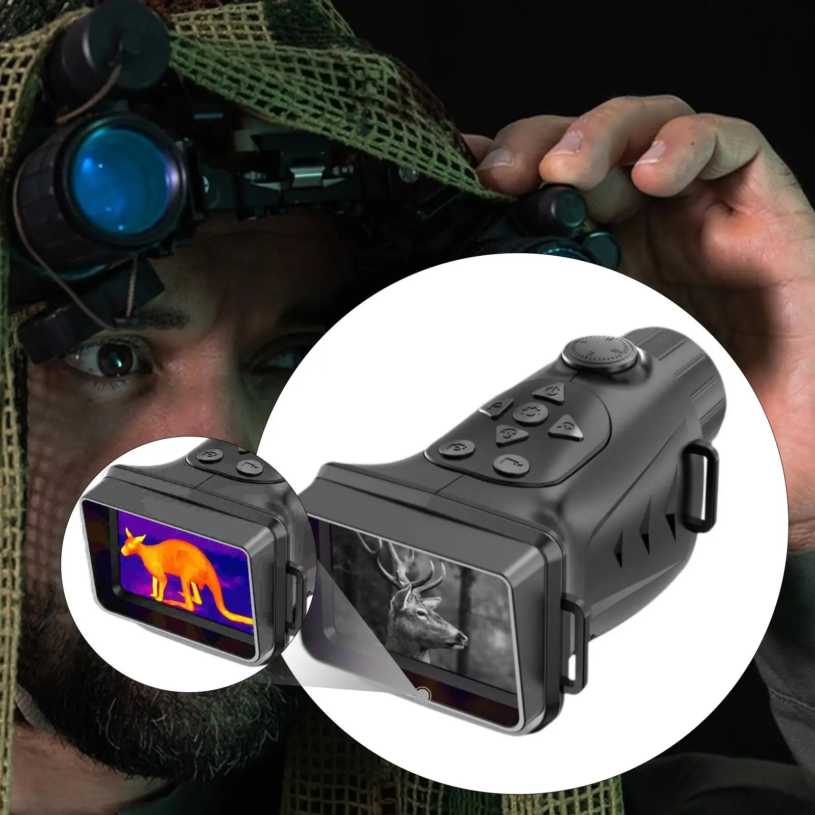 

Goggles 4K Infrared Night Scope with Compass Function for Adults Outdoor Exploration Camping