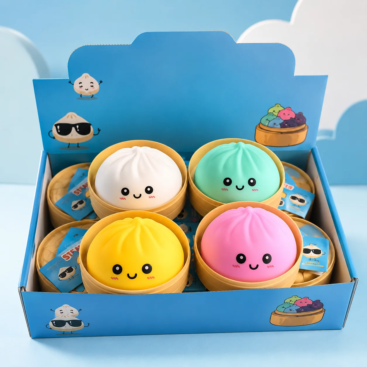 Juguete Baozi Squishy, Suave y Adorable, Juguete Antiestrés de Panecillo al Vapor, de Ascenso Lento, Sensorial, para Niños y Adultos, Ideal para Regalo