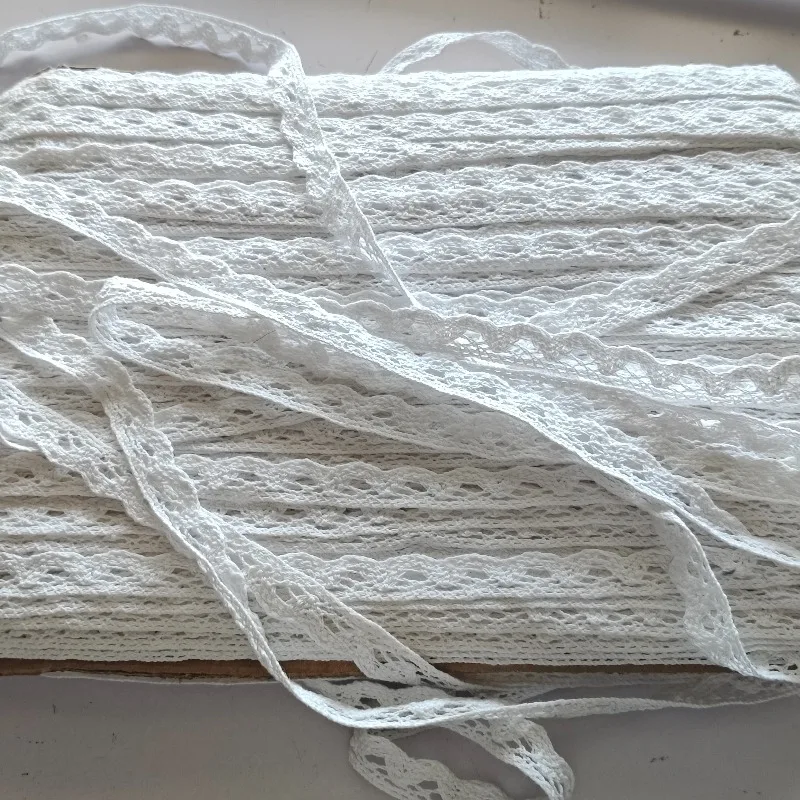 White Pure Cotton Thread Classic Dog Tooth Edge Lace Accessory Clothing Ribbon Fabric Decoration Handmade DIY Lace Accessory
