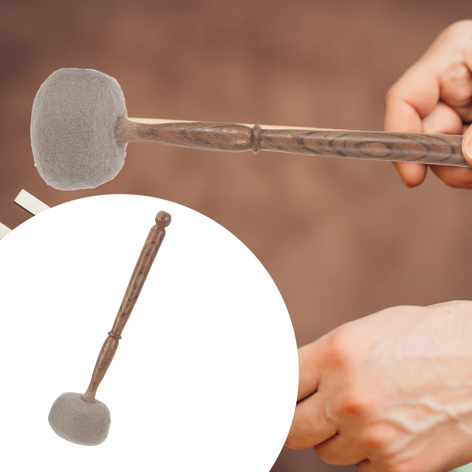 

Felt Head Wooden Singing Bowl Mallet Exquisite Craftsmanship Durable Accessory For Meditation Instruments