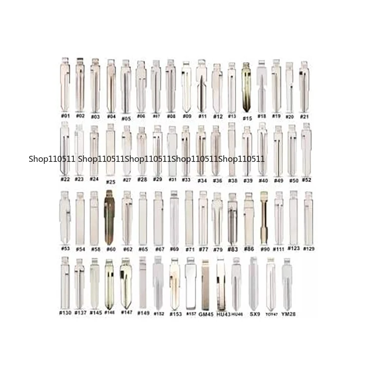 

Large number of 650 metal blank car key blades with case for JMD VVDI key DIY KD remote control door