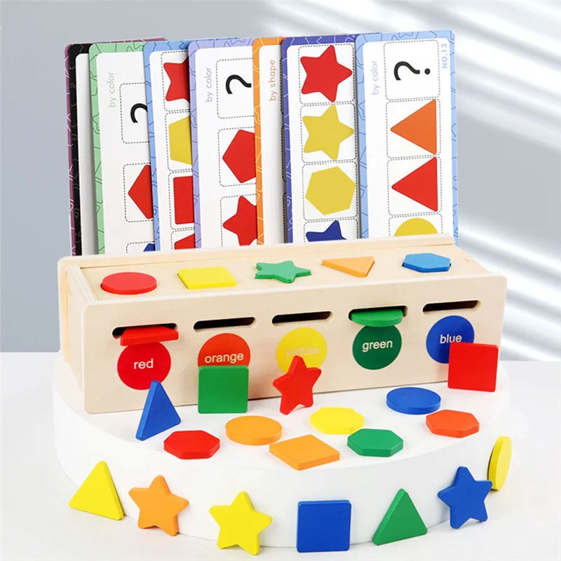 B05B-Montessori Scatola di abbinamento per l'apprendimento dell'ordinamento dei colori e delle forme per i più piccoli di 1-3 anni