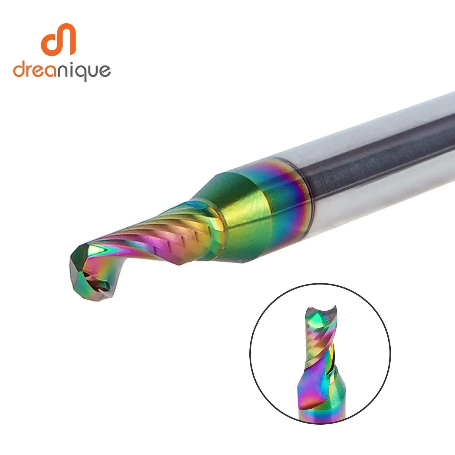 

Dreanique 1pc Shank Diameter 6mm Single Flute Carbide Spiral End Mill Aluminum 3D Engraving Woodworking Acrylic DLC Coating