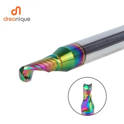 Dreanique 1pc Shank Diameter 6mm Single Flute Carbide Spiral End Mill Aluminum 3D Engraving Woodworking Acrylic DLC Coating