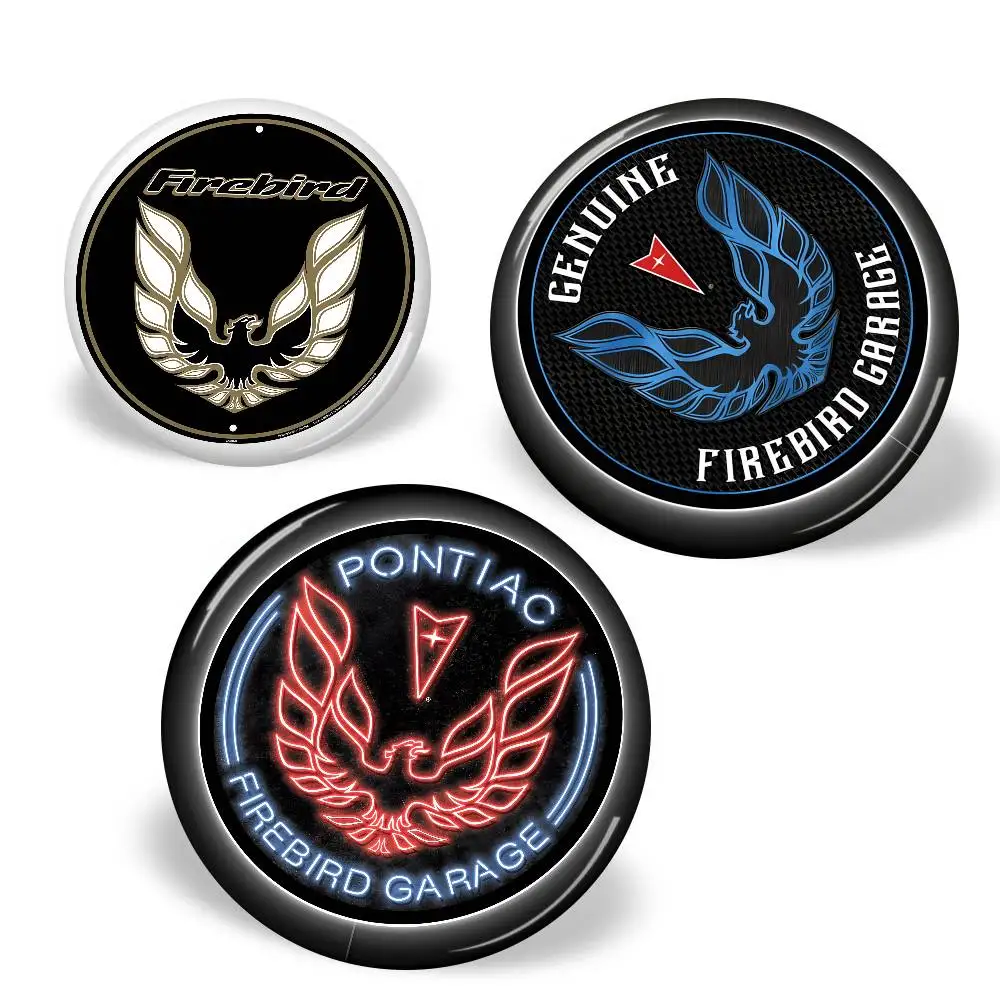 Pontiac Firebird Trans Creative Pins Funny Faces Round Snap-in Brooch Badge Backpack Hat Accessories Jewelry Gifts view 2