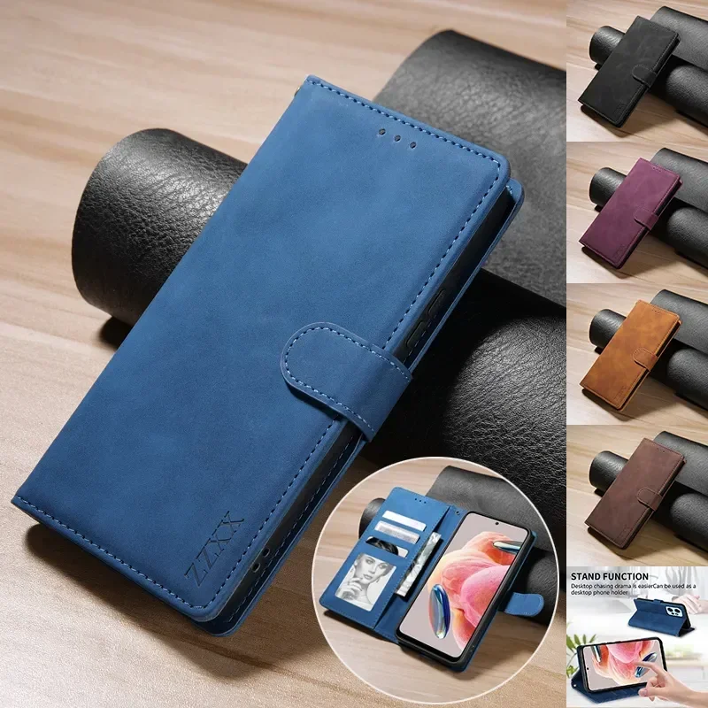 Wallet With Card Slot Support Magnetic Flip Leather Case For Xiaomi Redmi Note 13 Pro Plus 12S 12 Pro 11S 10 9 Pro 8T 7 5 Cover