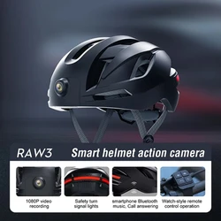 RAW3 Casco Inteligente Moto Cámara WIFI 1080P Bluetooth GPS