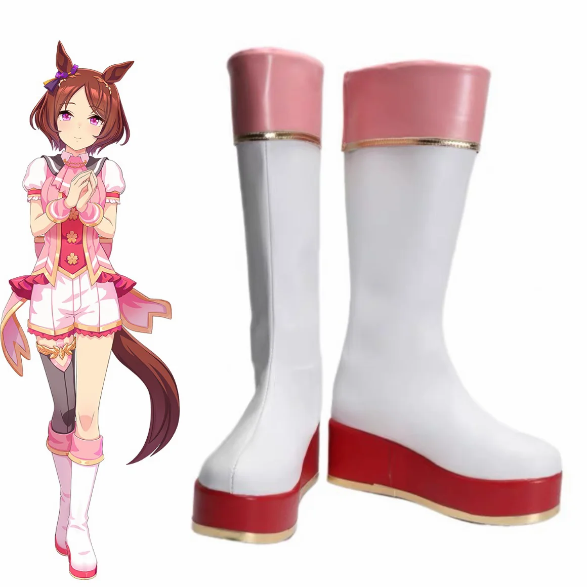 Sakura Laurel Cosplay Game Umamusume: Pretty Derby Boots  Combat Shoes Halloween Party Role Play