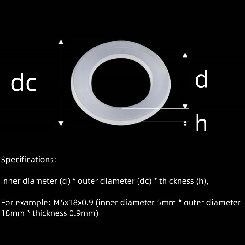 Soft Washers M2M3M3.5M4M5M6M8M10M12M14M15M16M18M20M22PE Seal Washer Gasket Pad Ring Spacer Flat Paded Shock-proof and Leak-proof