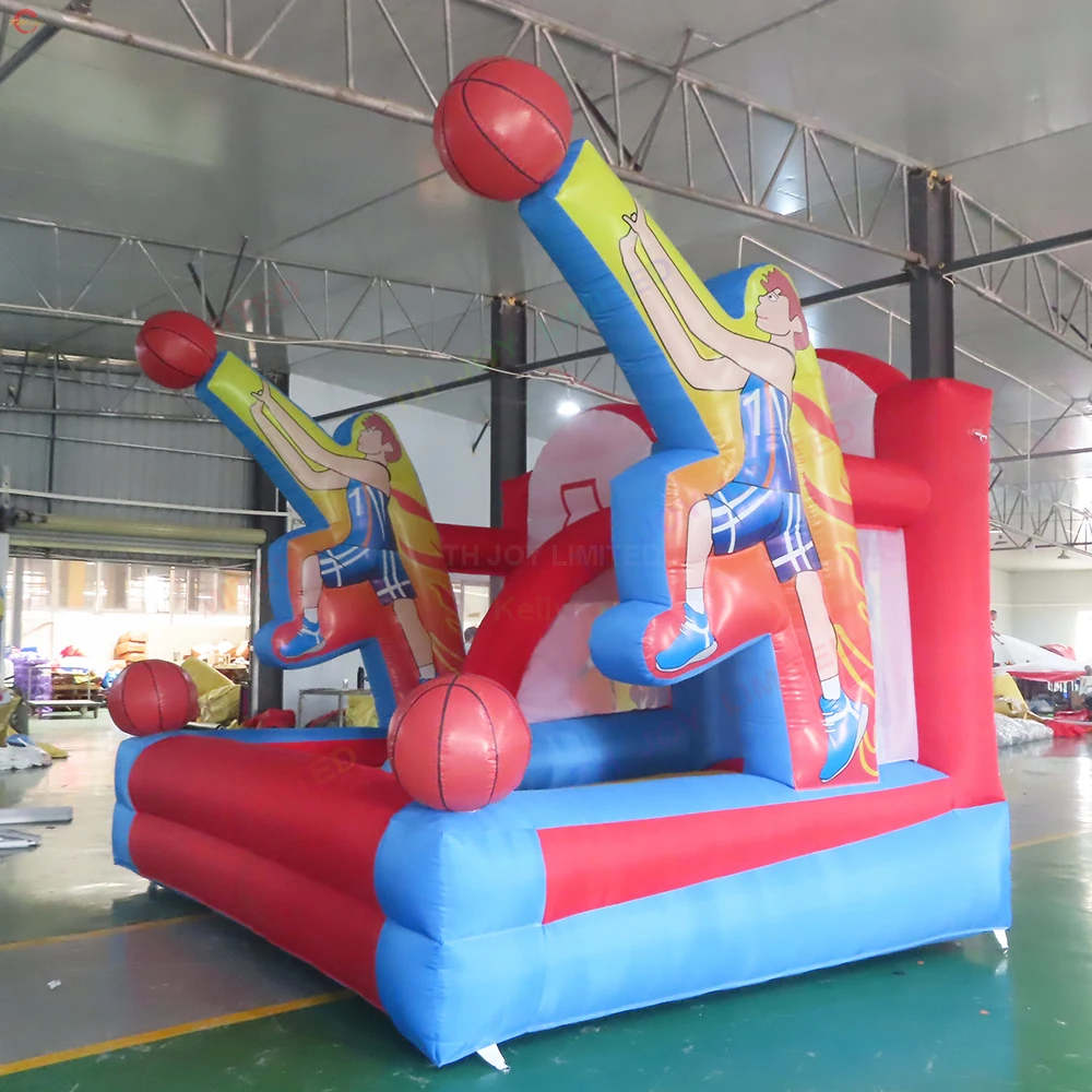 Free Shipping 4x3m Interactive Inflatable Basketball Shootout Game Carnival Ball Tossing Sport Games