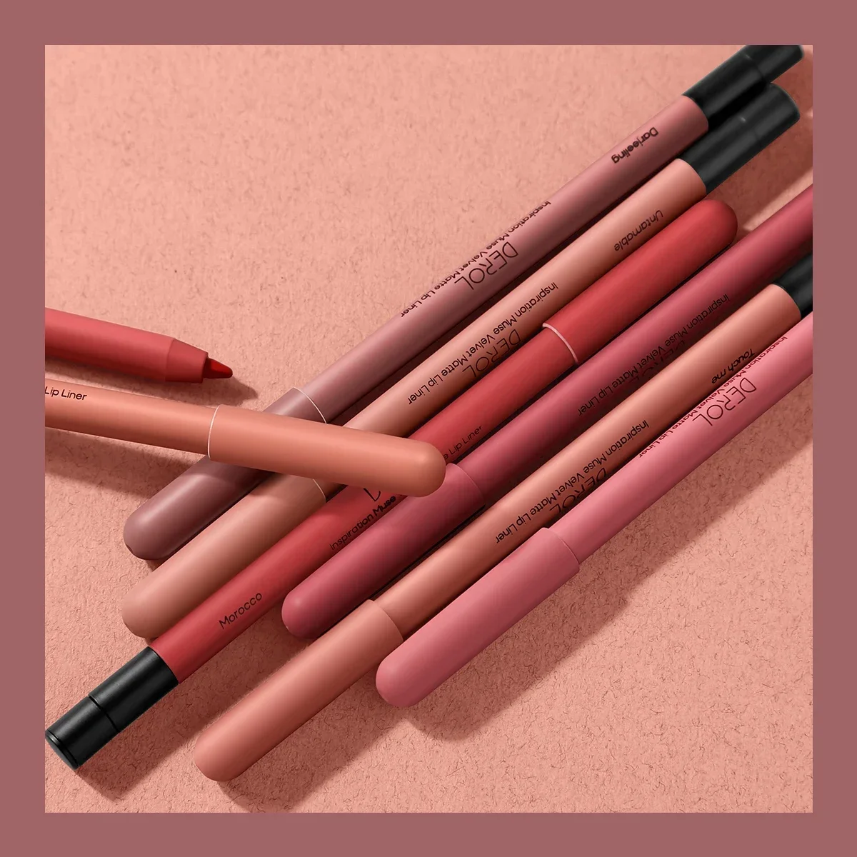 Lápis impermeável Matte Lipliner Sexy Red Contour Tint Batom Lápis duradouro Non-stick Cup Hidratante Lábios Maquiagem Cosméticos