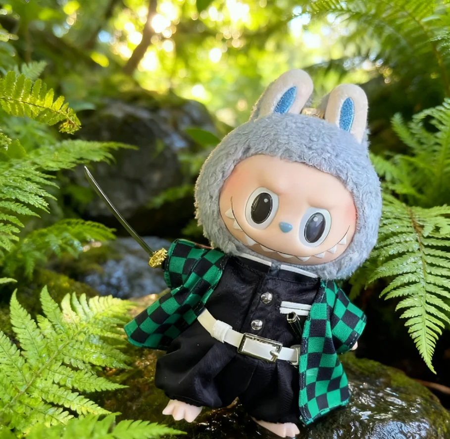 Demon Slayer: Blade Rabubu Clothes 17cm Doll Clothes For Labubu Sit Party Doll Clothes Tanjiro Clothes Christmas present