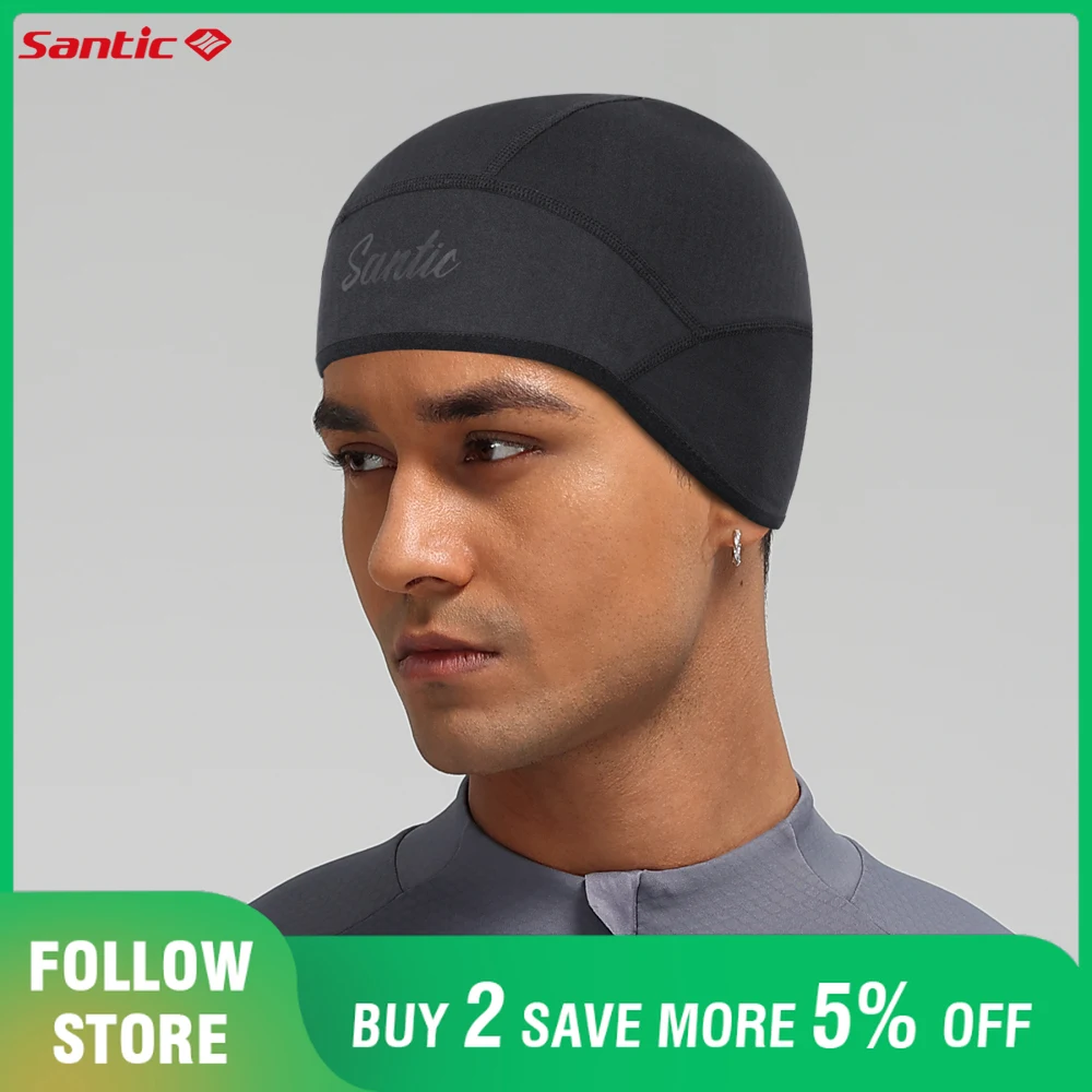 Santic الرجال الصوف قبعة الدراجات معطف شتوي يندبروف الأذن معدات الحماية في الهواء الطلق الجبلية الطريق ركوب الدراجات الحرارية القبعات