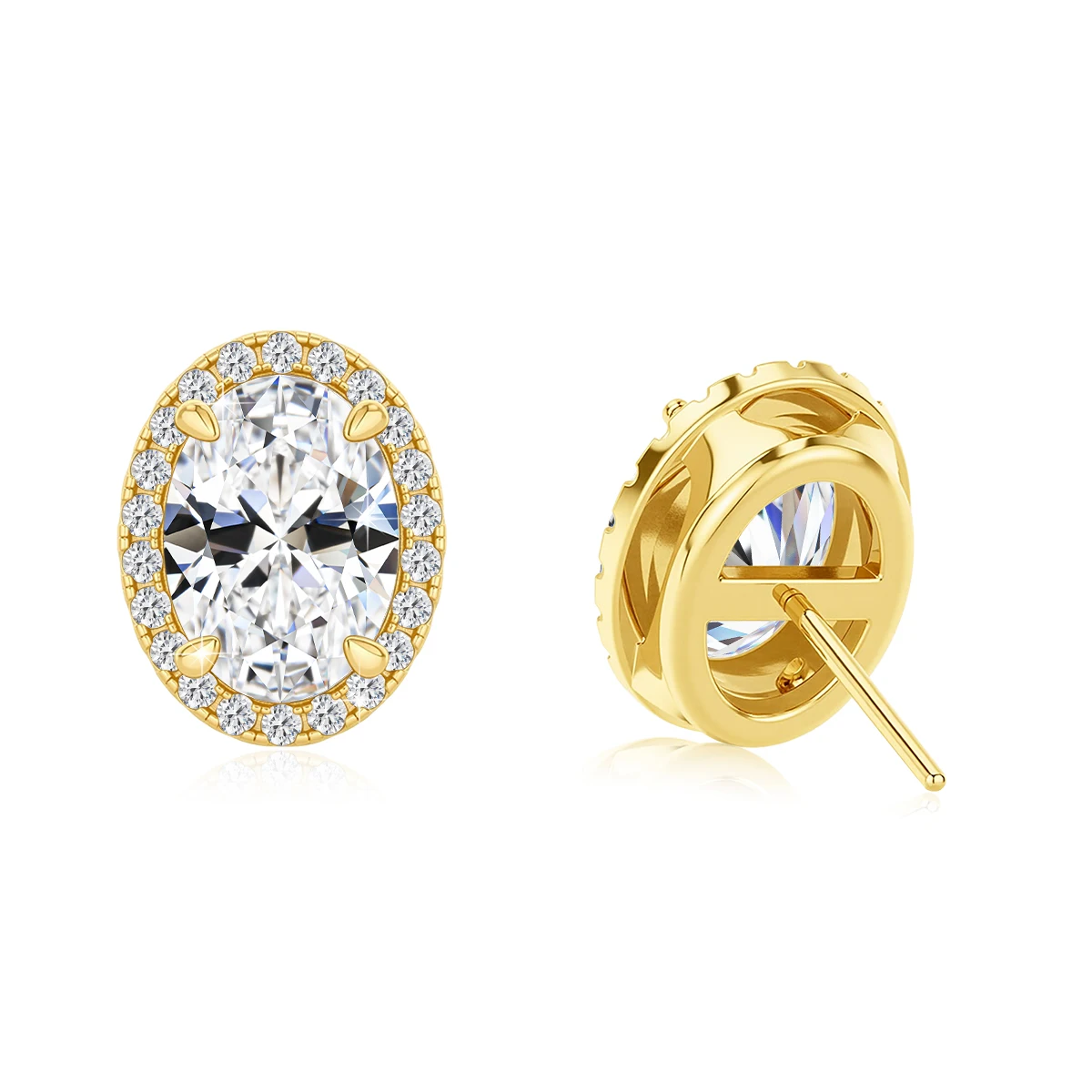 Original 14k Gold Stud Earrings for Women Moissanite Diamond Jewelry New Studs Certified Moissanita Au585 Wedding Unisex Jewelry