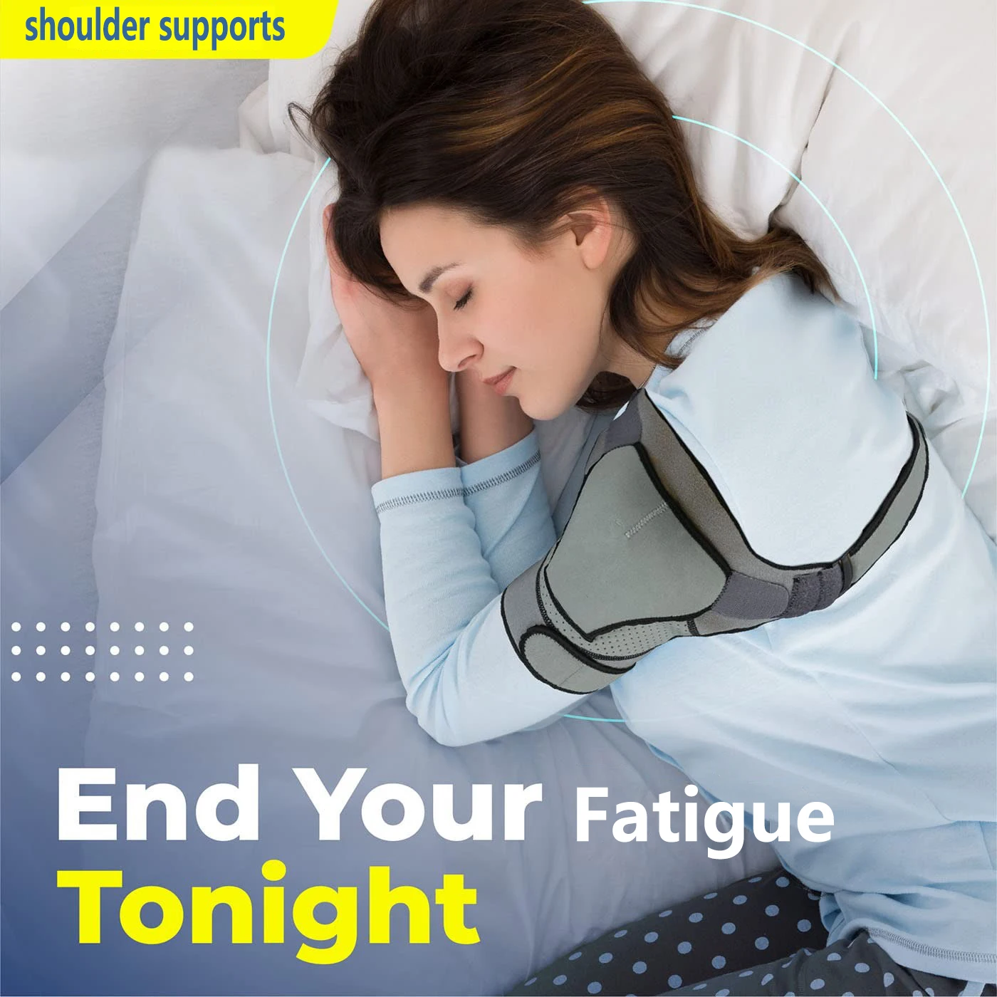 دعامة كتف YANBIGUO - كم دعم قابل للتعديل للساعة الدوارة الممزقة، وصلة تيار متردد، استقرار الكتف والضغط، يسار/يمين