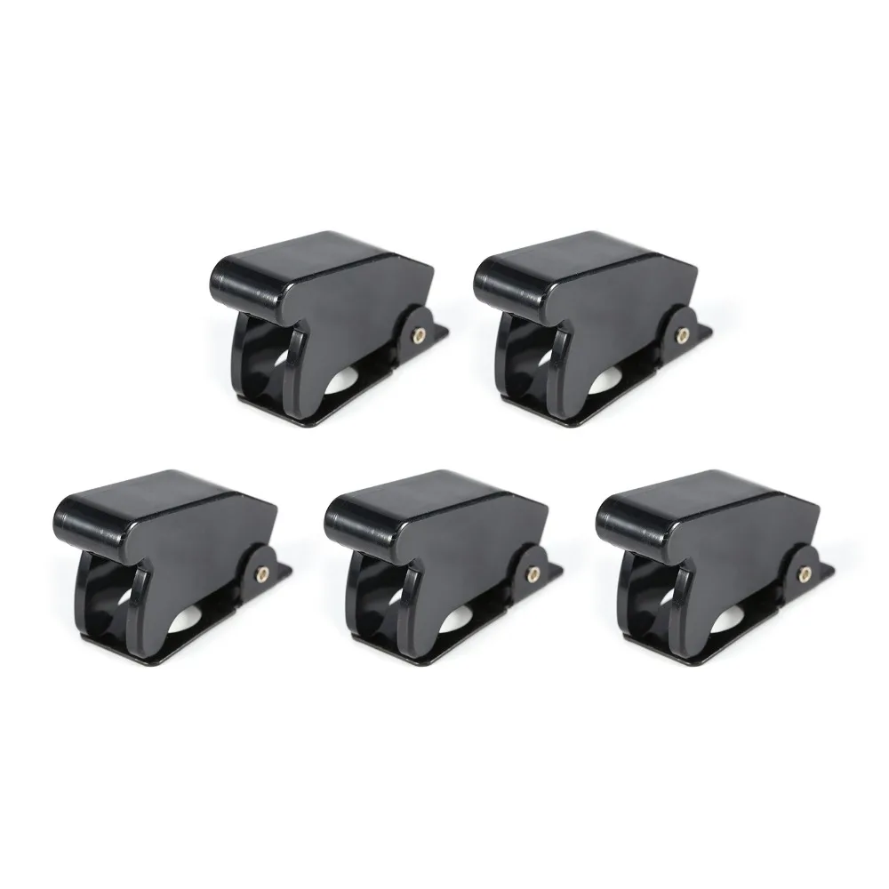 5Pcs Black Toggle Switch Cover 12mm Mounting Dimensions Plate Guard Button Switch Cover Waterproof Design Toggle Switch Guards