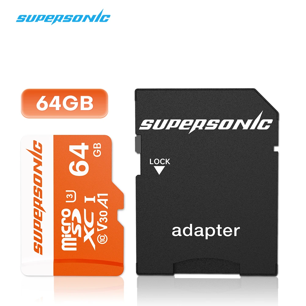 

Supersonic Micro Sd Card A1 U3 V30 Memory Card Micro Sd 128gb 256GB 64GB 32GB For Dron Monitor Camera Video Card