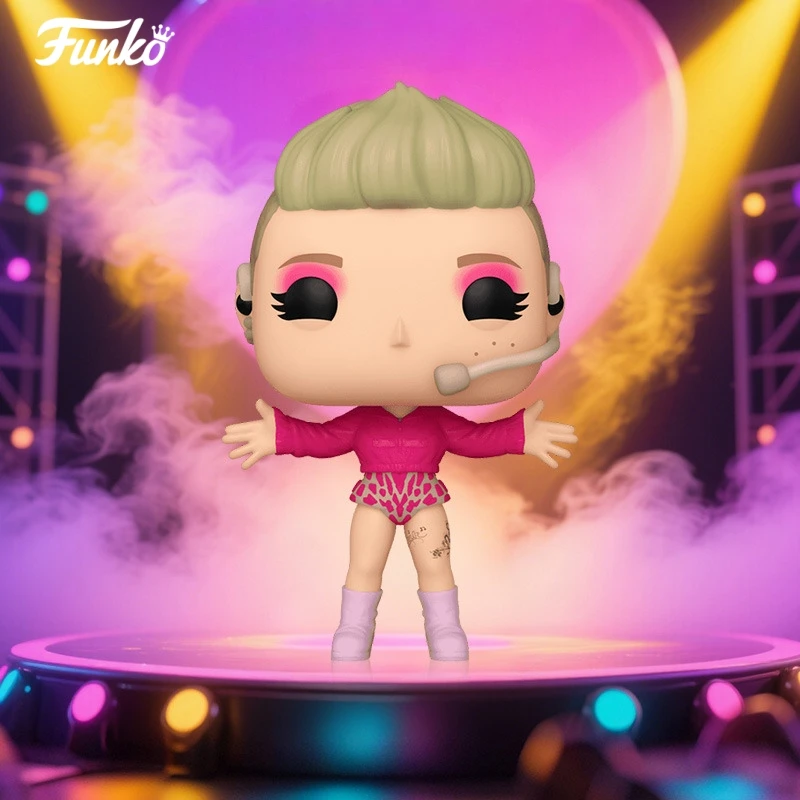 핑크 (트러스트폴 투어) # 459 Funko Pop P!nk 액션 피규어 4.2인치 비닐 피규어 소장용 한정판 모델 생일 장난감 선물
