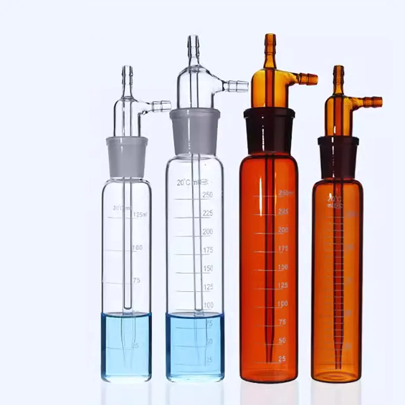 

Impact absorption bottle 10ml 25ml 50ml 75ml 100ml 125ml 250ml white brown sulfuric acid mist sampling gun