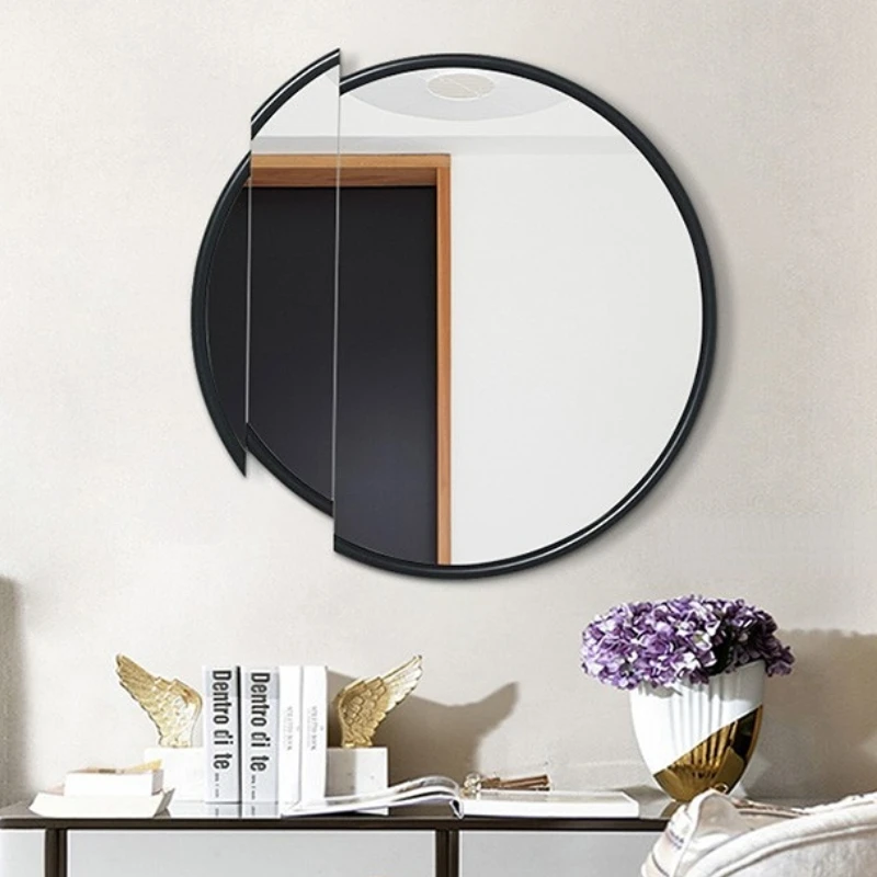 

Bedroom Wall Decorative Mirror Bathroom Make Up Round Decorative Mirror Wooden Espejo Pared Home Decoration Luxury YY50DM