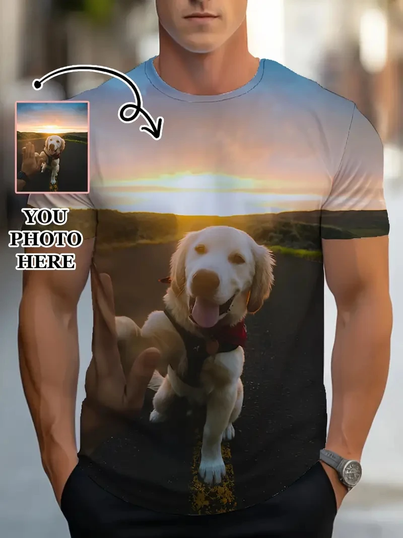 3D Printed Custom T-Shirts Summer Plus Size Tee Shirt Design For Drop Shipping Wholesale Unisex Tops Custom Diy Photo Men Shirts