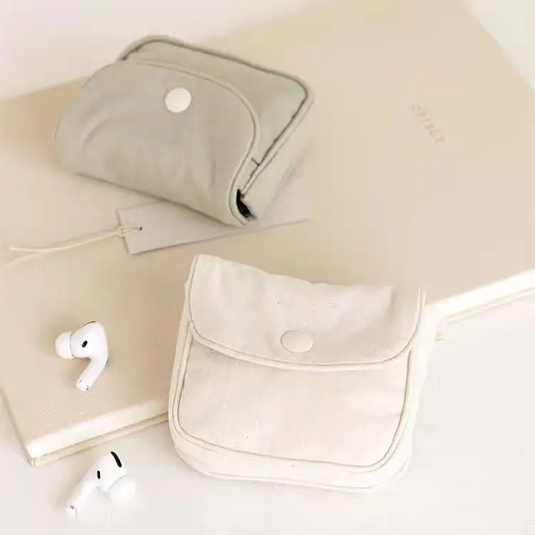 

Elegant Coin Purse New Solid Color Mini Cash Wallet Lightweight Cotton Headphone Bag Women Key Pouch Travel Card Holder