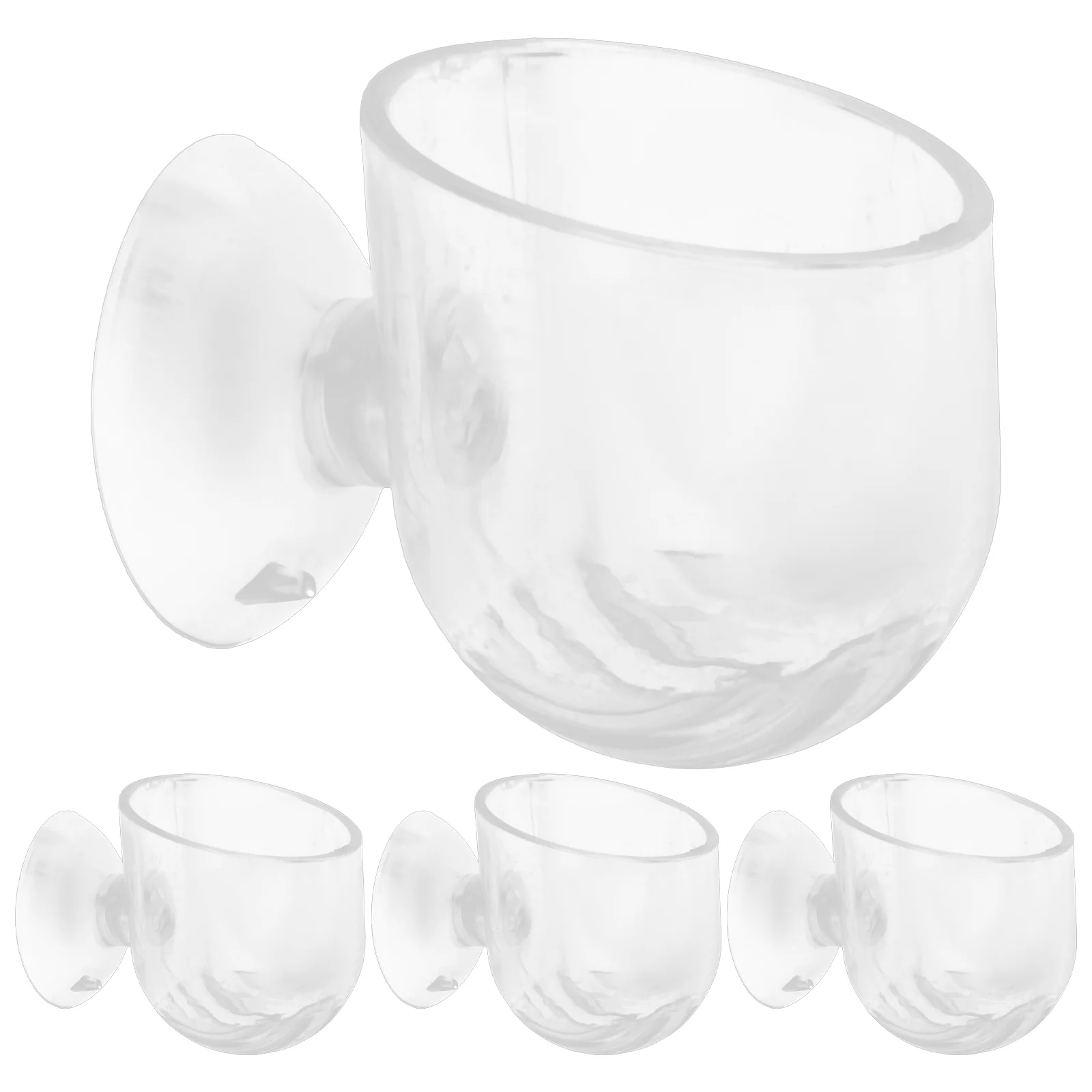 

4 Pcs Hanging Aquarium Planter Flower Pot Aquatic Cups with Hole Weights Decorations Fish Tank Acrylic Supplies Food Dispenser