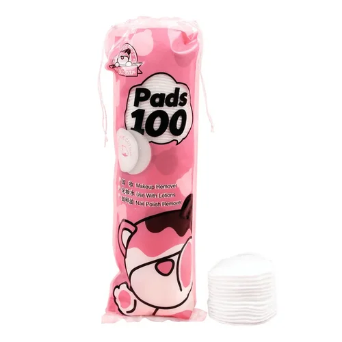 Imagen 2 del producto Almohadillas de algodón para el rostro, removedor de maquillaje, bloqueo centralizado de agua, algodón suave y resistente a la abrasión, algodón limpio desechable sólido