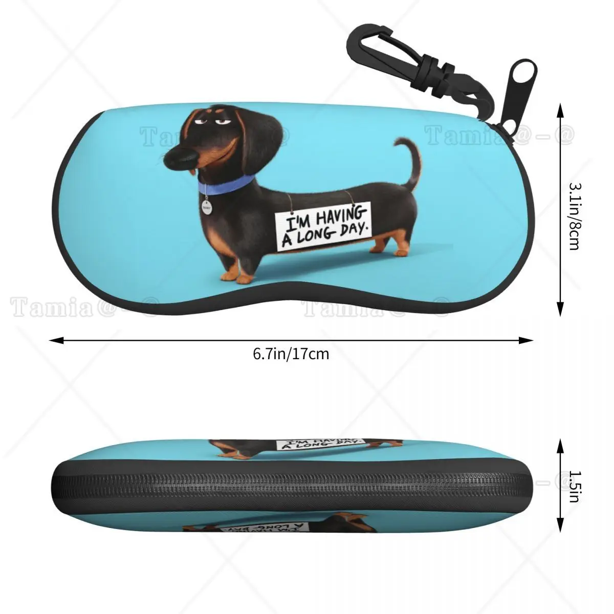 Custom Dachshund Dog Glasses Case Cool Sausage Wiener Badger Shell Eyeglasses Case Sunglasses Box