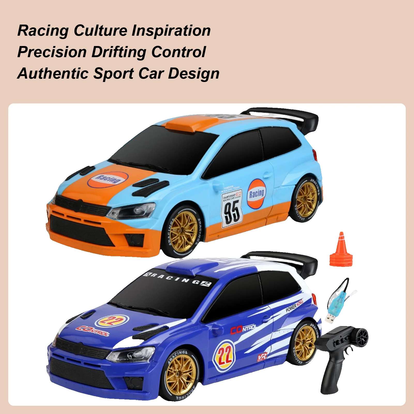 Drifting RC Vehicle Four-Wheel LED Light RC Drifting Race Car Kids Toy For Boys Teens Preschoolers Collectors Backyard