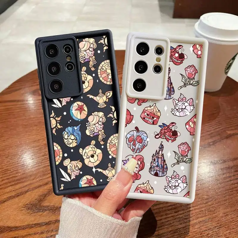 Disney Princess Custodia Per Samsung S23 S24 S22 Ultra S20 FE S21 Plus Angelo Occhio Scala Antiurto Funda Copertura Del Telefono Borsette In Silicone