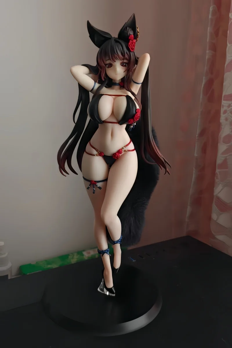 

Оригинальная аниме-фигурка Kitsune Fox Girl, фигурка сексуальной девушки, настоящая модель из ПВХ, Коллекционная статуя, подарок на Новый год