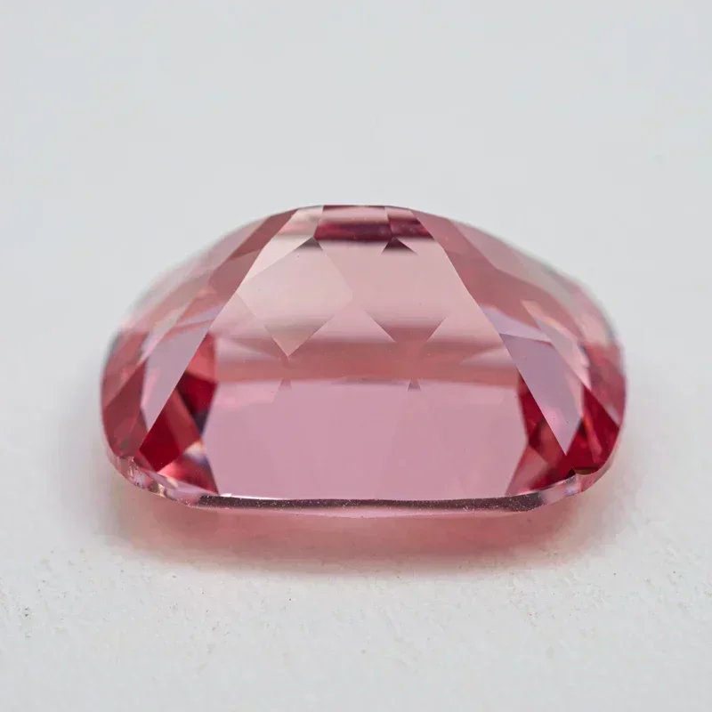 Lab Grown Padparadscha Cushion Shape Red Lotus Color VVS1 Gemstone Charm Beads for DIY Jewelry Making Selectable Certificate
